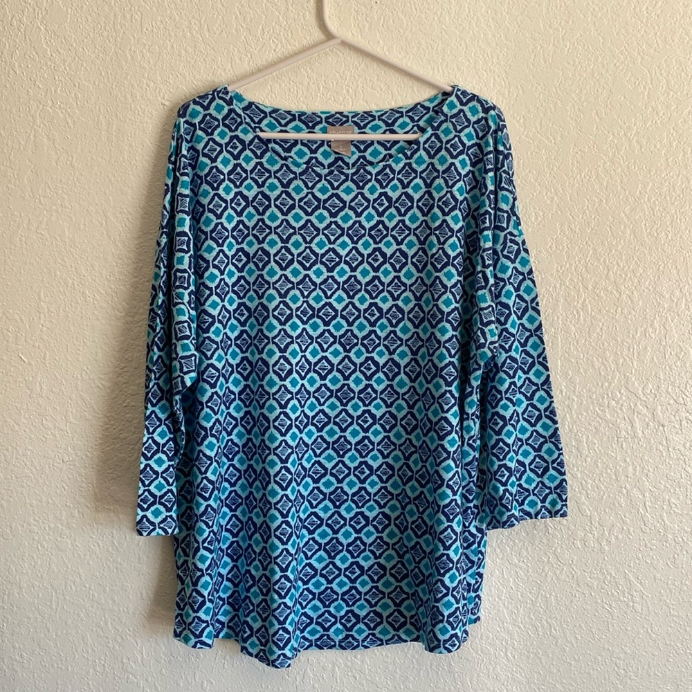 Chico’s Cotton Blend Long Sleeve Top